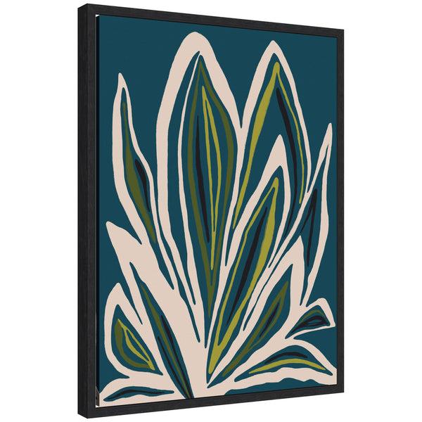 kate & laurel Sylvie Blue Flora 1 Framed Canvas by Alicia Bock