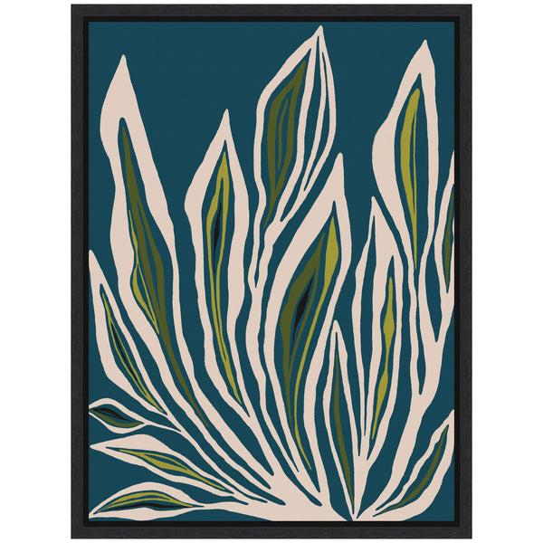 Kate & Laurel Sylvie Blue Flora 2 Framed Canvas By Alicia Bock