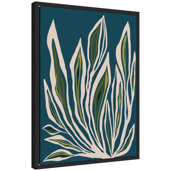 kate & laurel Sylvie Blue Flora 2 Framed Canvas by Alicia Bock