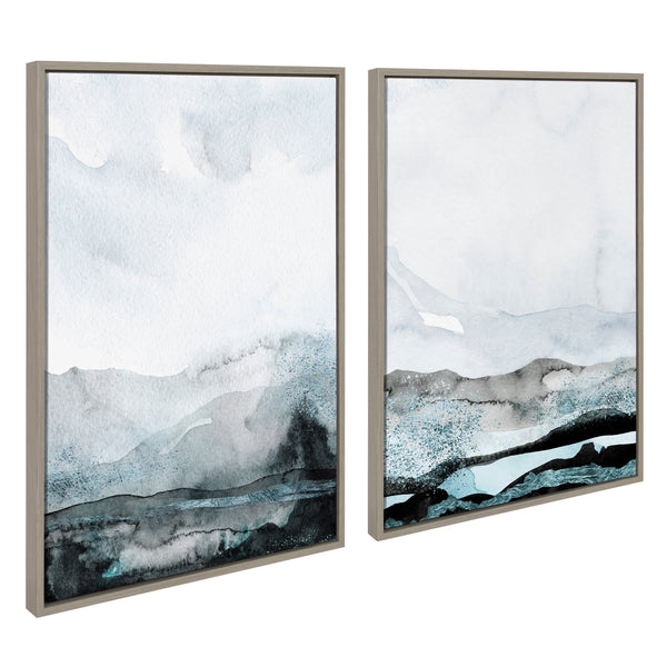kate & laurel Sylvie Blue Layers Framed Canvas by Maja Mitrovic of Makes My Day Happy