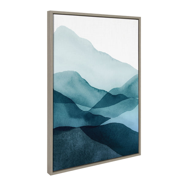 Kate & Laurel Sylvie Blue Mountain Range Framed Canvas By Amy Lighthall
