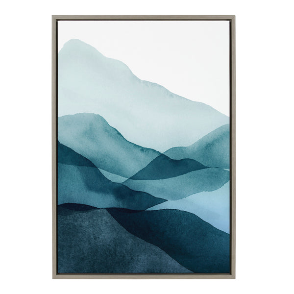 kate & laurel Sylvie Blue Mountain Range Framed Canvas by Amy Lighthall