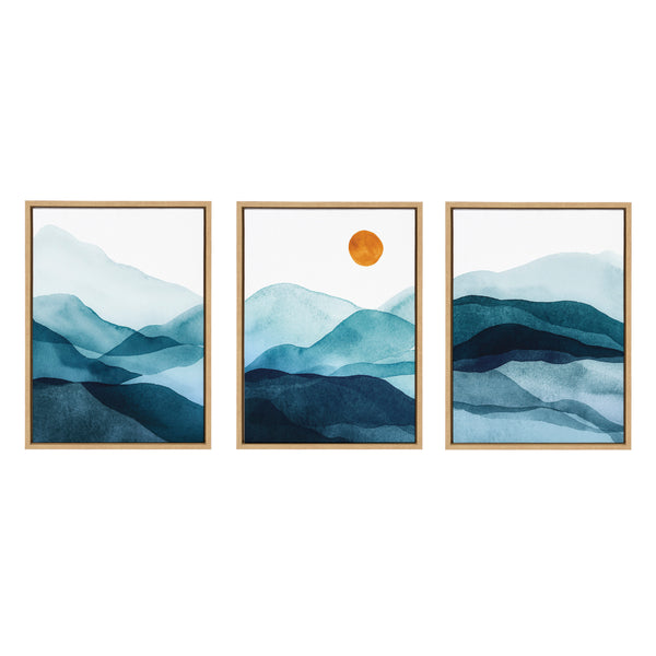 kate & laurel Sylvie Blue Mountain Range Framed Canvas Set by Amy Lighthall
