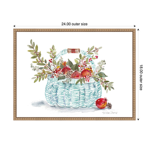 Kate & Laurel Sylvie Blue Woven With Florals Basket Framed Canvas By Patricia Shaw