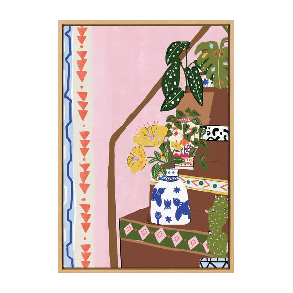 kate & laurel Sylvie Bohemian Stairs Framed Canvas by Alja Horvat