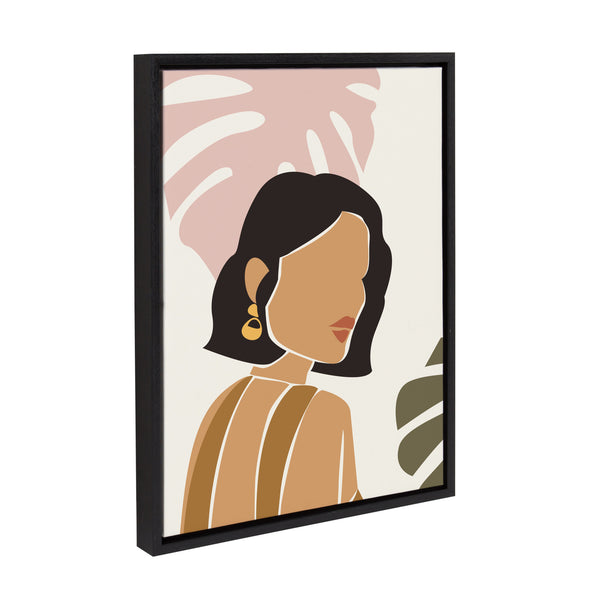 Kate & Laurel Sylvie Boho Abstract Face Framed Canvas By The Creative Bunch Studio