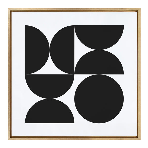 Kate & Laurel Sylvie Bold Vintage Geometric Black And White Framed Canvas By The Creative Bunch Studio