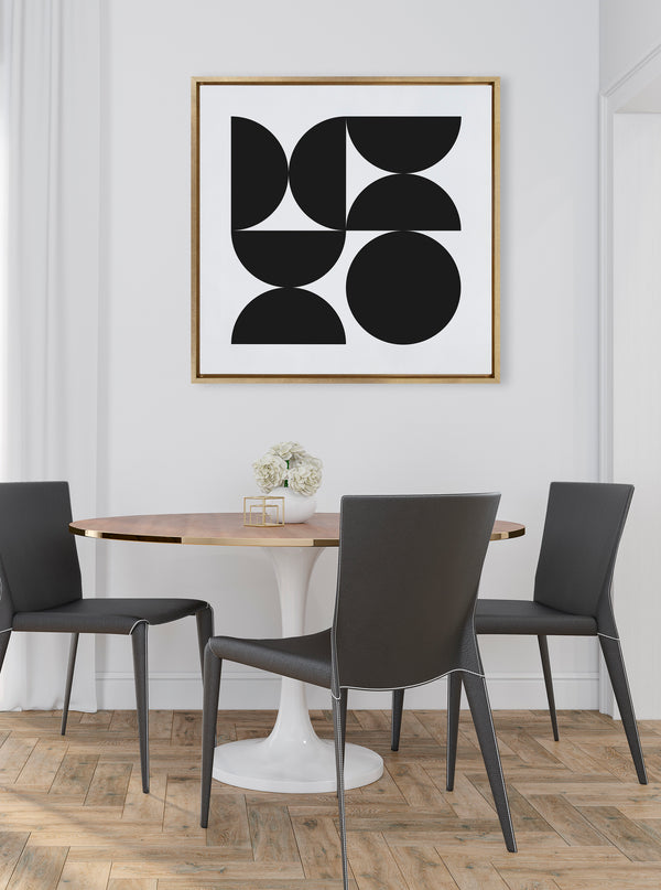 Kate & Laurel Sylvie Bold Vintage Geometric Black And White Framed Canvas By The Creative Bunch Studio