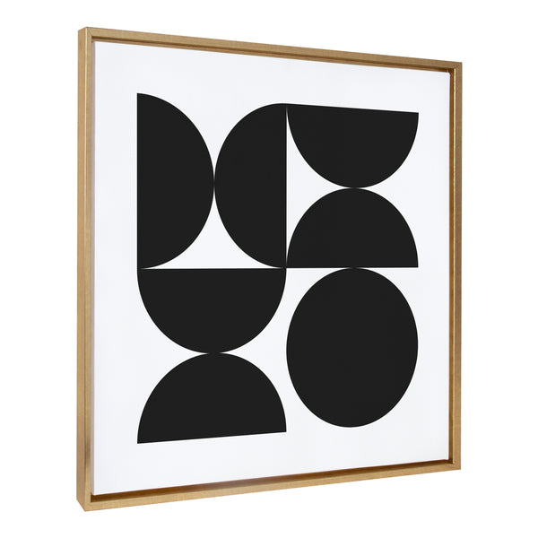 kate & laurel Sylvie Bold Vintage Geometric Black and White Framed Canvas by The Creative Bunch Studio