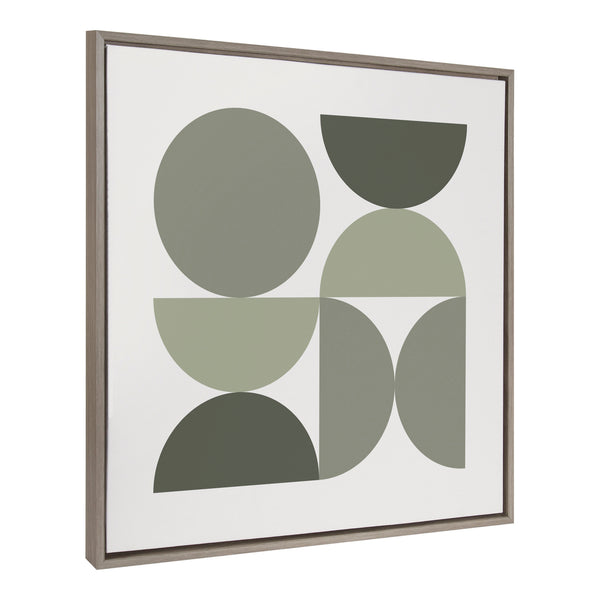 Kate & Laurel Sylvie Bold Vintage Geometric Nourishing Greens Framed Canvas By The Creative Bunch Studio