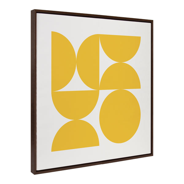 Kate & Laurel Sylvie Bold Vintage Geometric Sunshine Yellow Framed Canvas By The Creative Bunch Studio