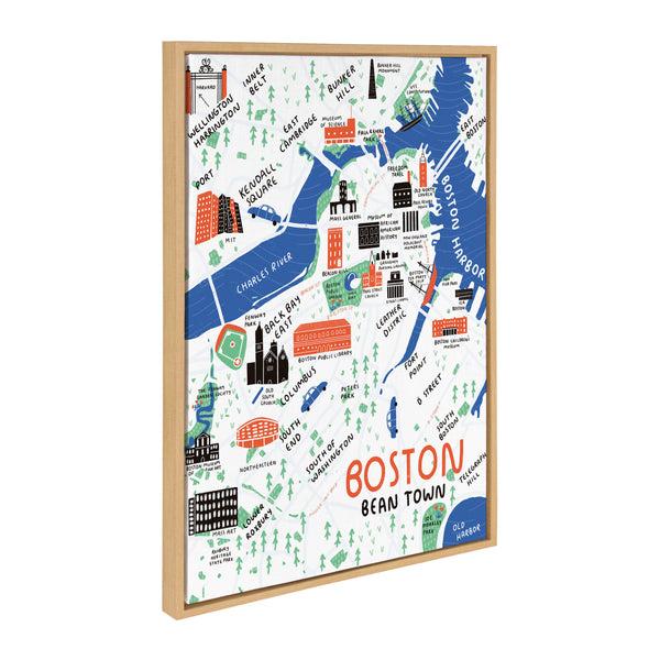 Kate & Laurel Sylvie Boston Illustration Framed Canvas By Stacie Bloomfield