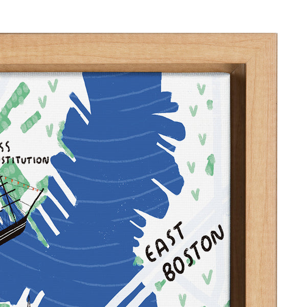 Kate & Laurel Sylvie Boston Illustration Framed Canvas By Stacie Bloomfield