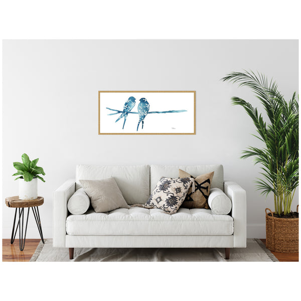 Kate & Laurel Sylvie Botanical Birds Framed Canvas By Julie Maida