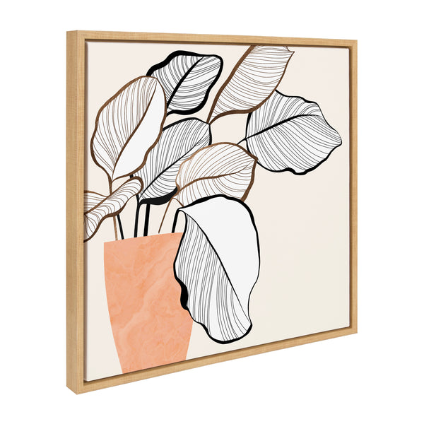 Kate & Laurel Sylvie Botanical Calathea 4 Framed Canvas By Dominique Vari