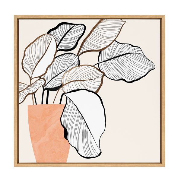 kate & laurel Sylvie Botanical Calathea 4 Framed Canvas by Dominique Vari