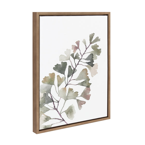 Kate & Laurel Sylvie Botanical Soft Split Fern Framed Canvas By Sara Berrenson