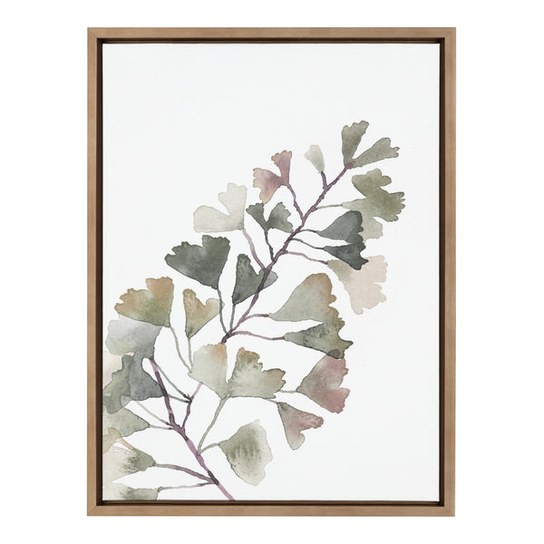 Kate & Laurel Sylvie Botanical Soft Split Fern Framed Canvas By Sara Berrenson
