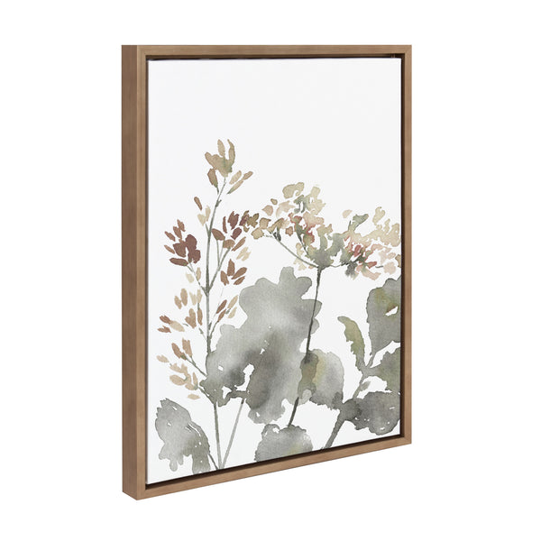 Kate & Laurel Sylvie Botanical Soft Yellow Framed Canvas By Sara Berrenson