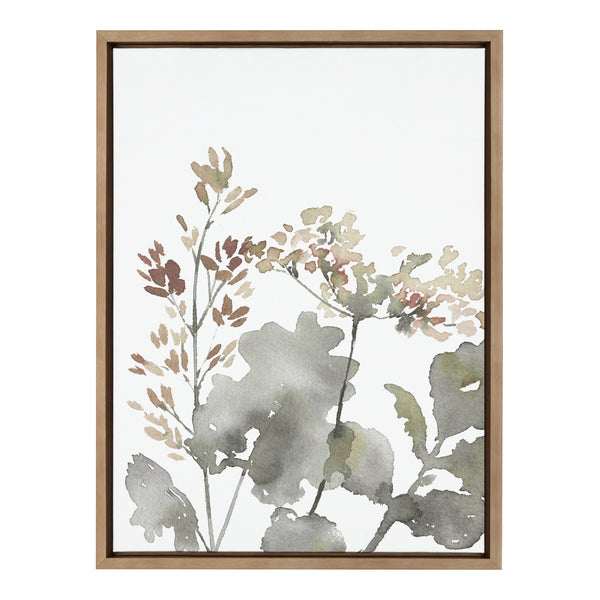 Kate & Laurel Sylvie Botanical Soft Yellow Framed Canvas By Sara Berrenson
