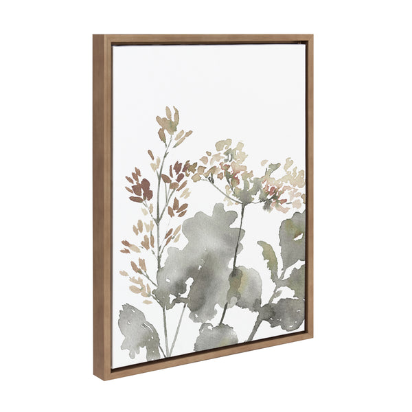 kate & laurel Sylvie Botanical Soft Yellow Framed Canvas by Sara Berrenson