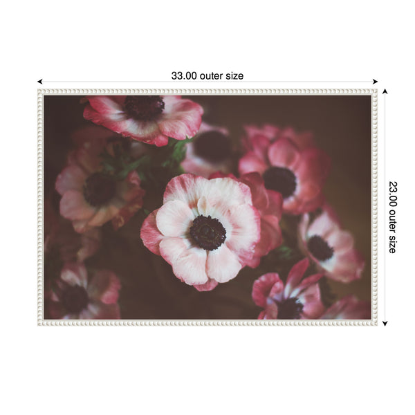 Kate & Laurel Sylvie Bouquet Of Deep Pink Anemones Framed Canvas By Kristy Campbell