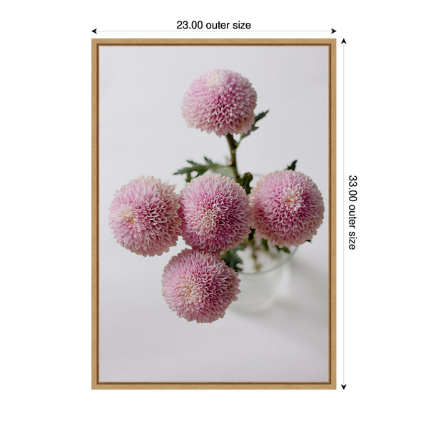Kate & Laurel Sylvie Bouquet Of Pastel Pink Dahlias Framed Canvas By Kristy Campbell