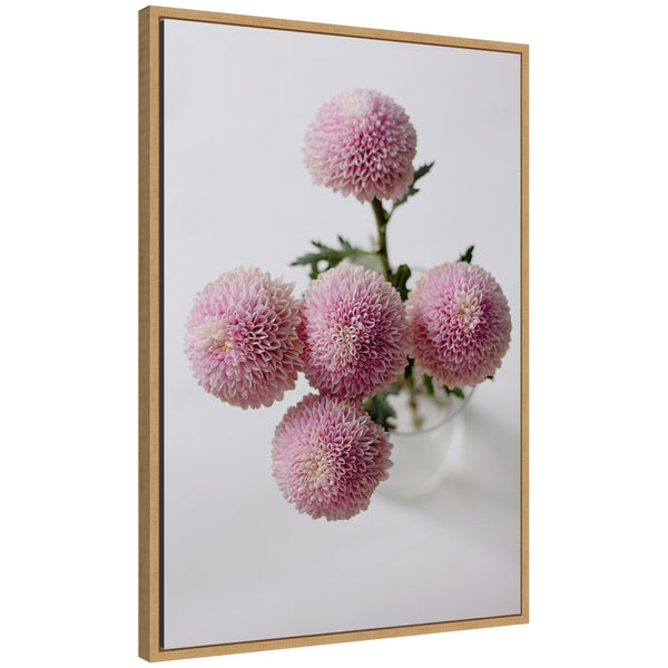 kate & laurel Sylvie Bouquet of Pastel Pink Dahlias Framed Canvas by Kristy Campbell