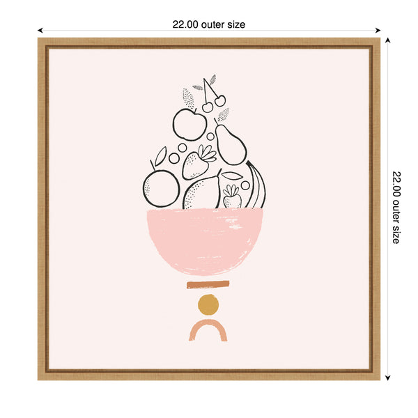 Kate & Laurel Sylvie Bowl Of Fruitness Framed Canvas By Duchess Plum