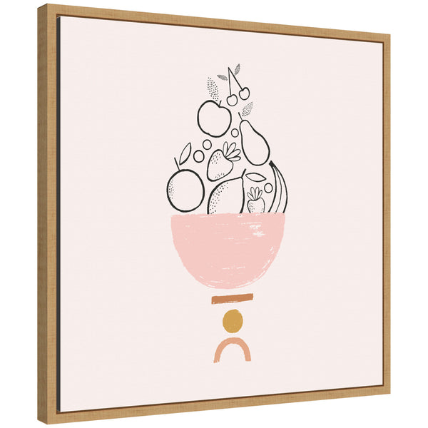 kate & laurel Sylvie Bowl of Fruitness Framed Canvas by Duchess Plum