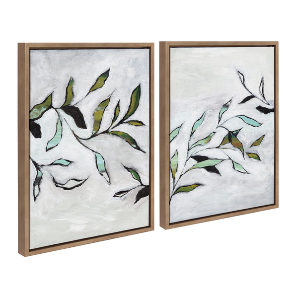 Kate & Laurel Sylvie Branch I And II Framed Canvas Art Set By Nikita Jariwala