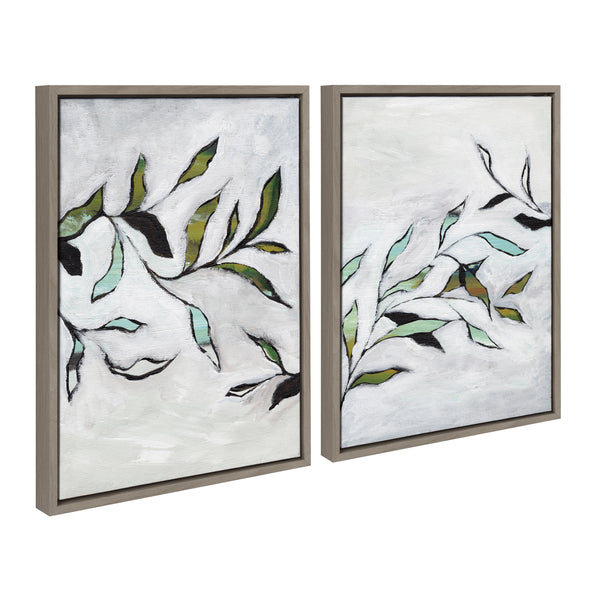 kate & laurel Sylvie Branch I and II Framed Canvas Art Set by Nikita Jariwala
