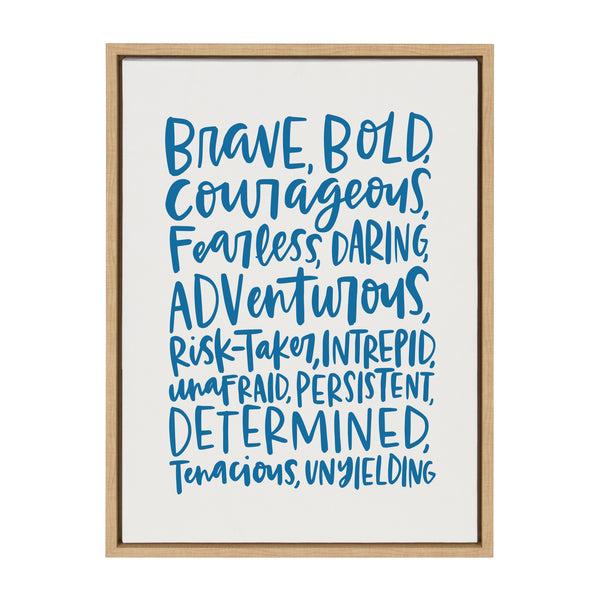 kate & laurel Sylvie Brave Bold Framed Canvas by Alicia Schultz