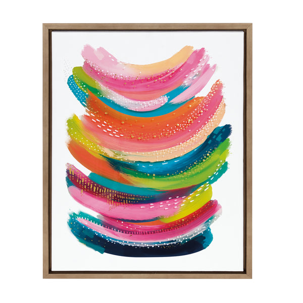 kate & laurel Sylvie Bright Abstract Framed Canvas by Jessi Raulet of Ettavee