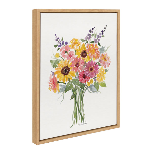 Kate & Laurel Sylvie Bright And Sunny Bouquet Framed Canvas By Patricia Shaw