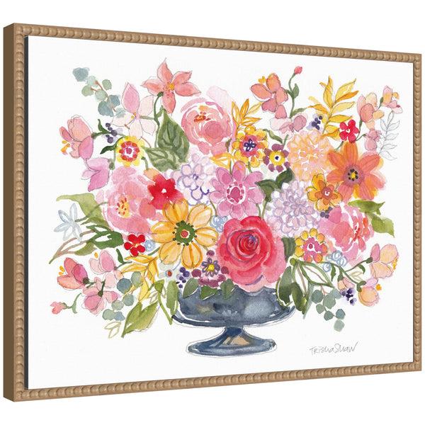 Kate & Laurel Sylvie Bright Floral Juicy Arrangement With Pencil Framed Canvas By Patricia Shaw