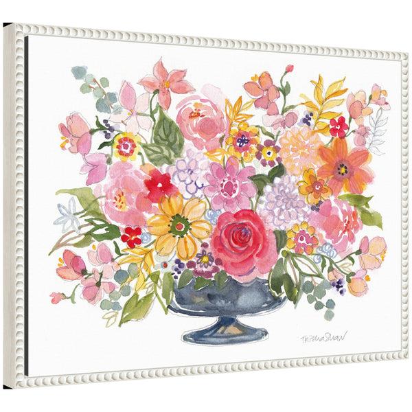 kate & laurel Sylvie Bright Floral Juicy Arrangement With Pencil Framed Canvas by Patricia Shaw