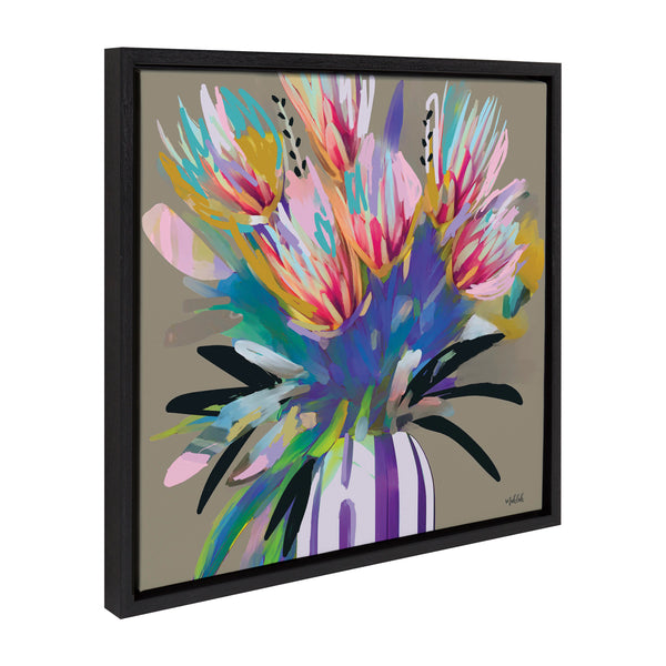 Kate & Laurel Sylvie Bright Flowers Framed Canvas By Inkheart Designs