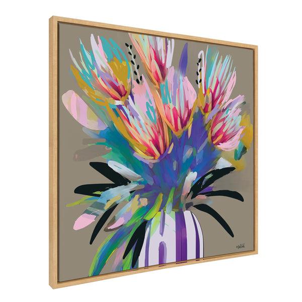 kate & laurel Sylvie Bright Flowers Framed Canvas by Inkheart Designs