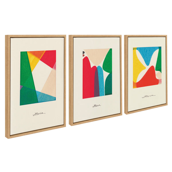 Kate & Laurel Sylvie Bright Modern Colorful Abstract Series Framed Canvas Art Set By Amber Vittoria