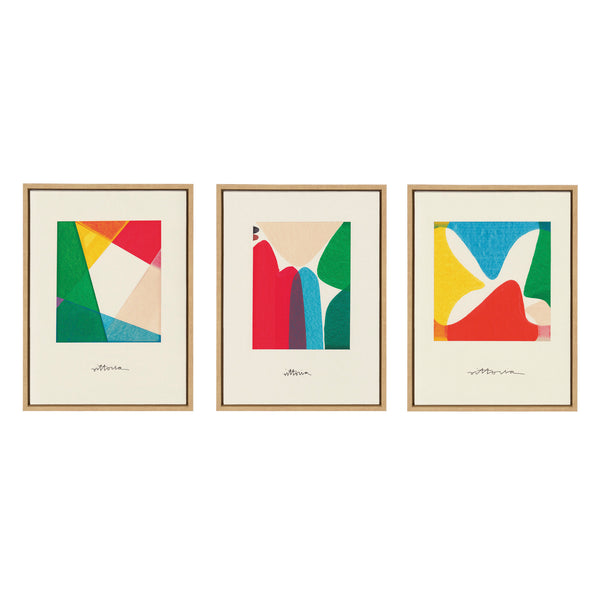Kate & Laurel Sylvie Bright Modern Colorful Abstract Series Framed Canvas Art Set By Amber Vittoria