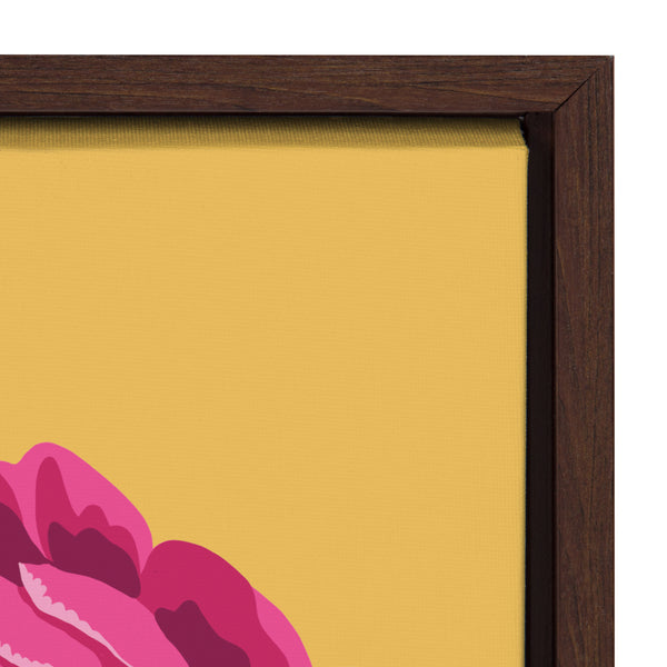 Kate & Laurel Sylvie Bright Peony Framed Canvas By Maria Filar
