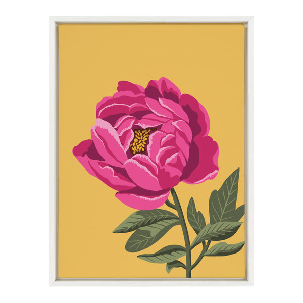 kate & laurel Sylvie Bright Peony Framed Canvas by Maria Filar