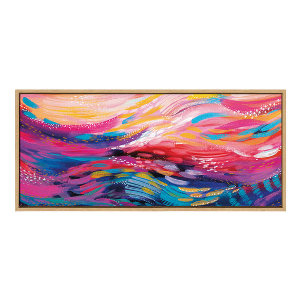 kate & laurel Sylvie Brush Strokes 90 Framed Canvas by Jessi Raulet of Ettavee