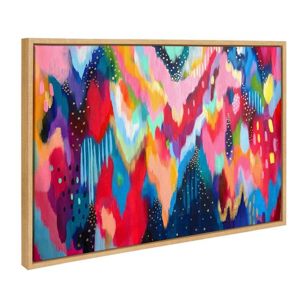 Kate & Laurel Sylvie Brushstroke And Bright Abstract Framed Canvas Set By Jessi Raulet Of Ettavee