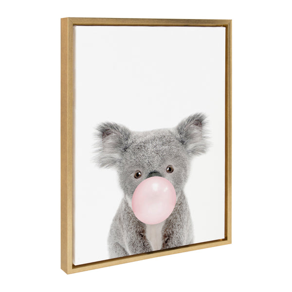 kate & laurel Sylvie Bubble Gum Koala Framed Canvas by Amy Peterson Art Studio