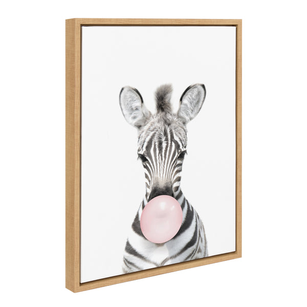 kate & laurel Sylvie Bubble Gum Zebra Framed Canvas by Amy Peterson Art Studio
