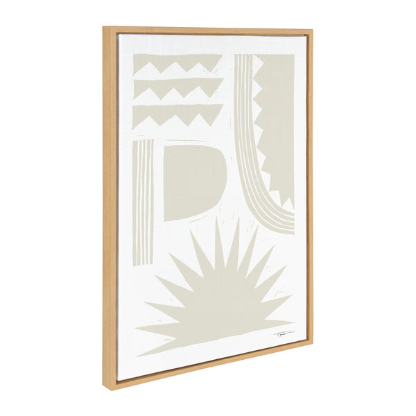 Kate & Laurel Sylvie Burst Neutral Framed Canvas By Statement Goods