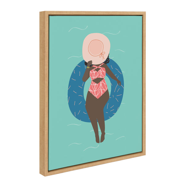 Kate & Laurel Sylvie By The Pool Framed Canvas By Queenbe Monyei