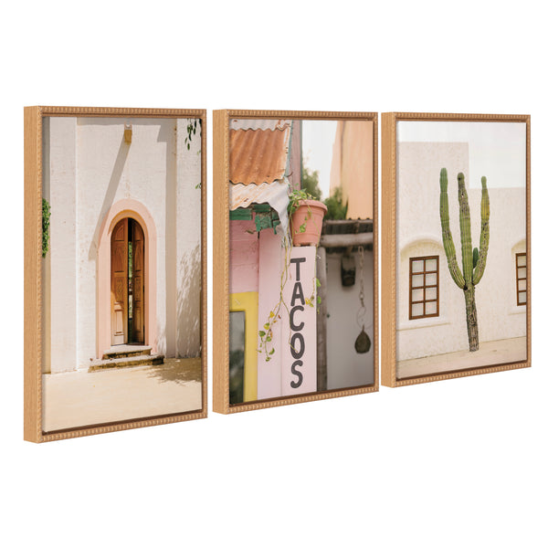Kate & Laurel Sylvie Cabo San Lucas No 4 Isla Holbox No 3 Cactus No 2 Mexico Framed Canvas Art Set By Crystal Lynn Collins